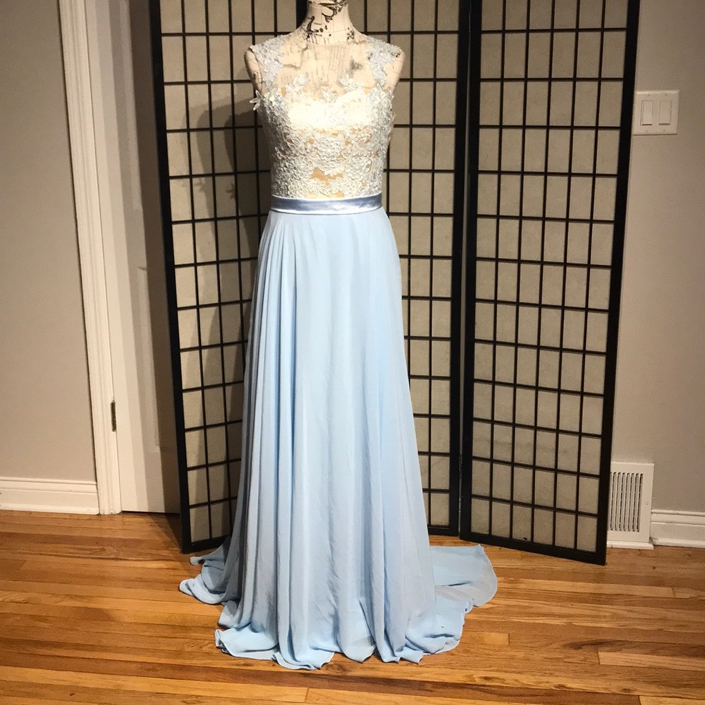 Lace Floral Chiffon Illusion Formal Evening Gown Overlay Fairy coquette coastal🔽
